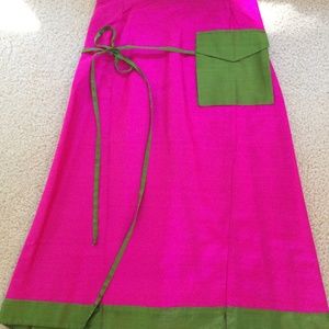 100% Silk Nebo Skirt in Fuchsia Size 6